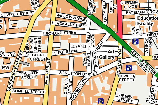 EC2A 4LH map - OS OpenMap – Local (Ordnance Survey)