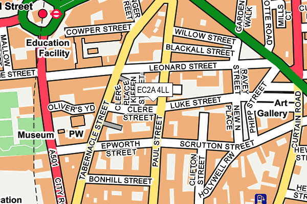 EC2A 4LL map - OS OpenMap – Local (Ordnance Survey)