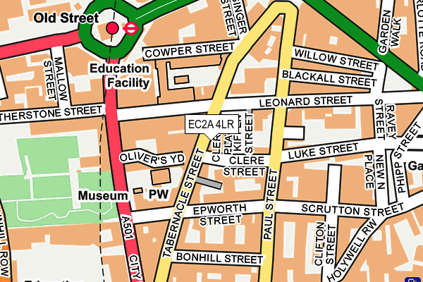 EC2A 4LR map - OS OpenMap – Local (Ordnance Survey)