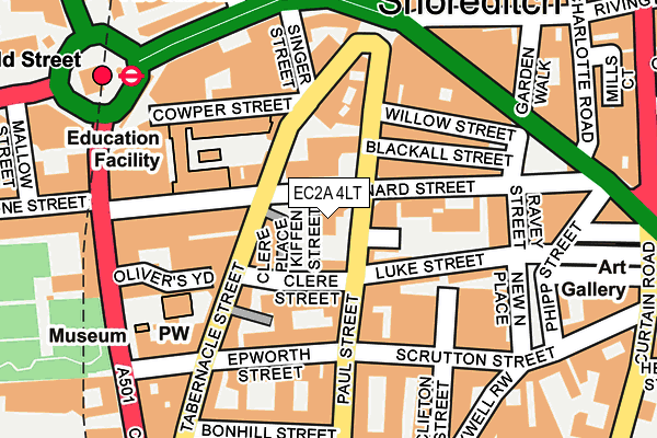 EC2A 4LT map - OS OpenMap – Local (Ordnance Survey)