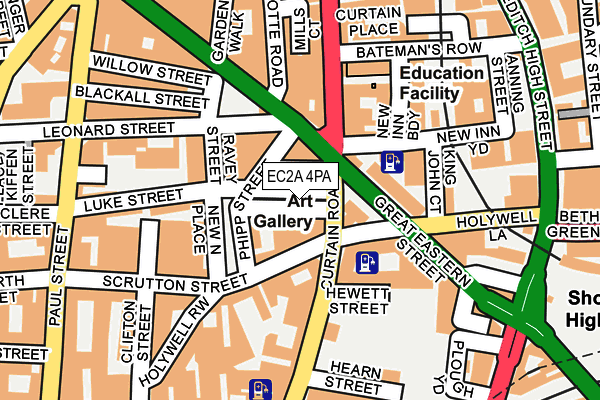 EC2A 4PA map - OS OpenMap – Local (Ordnance Survey)