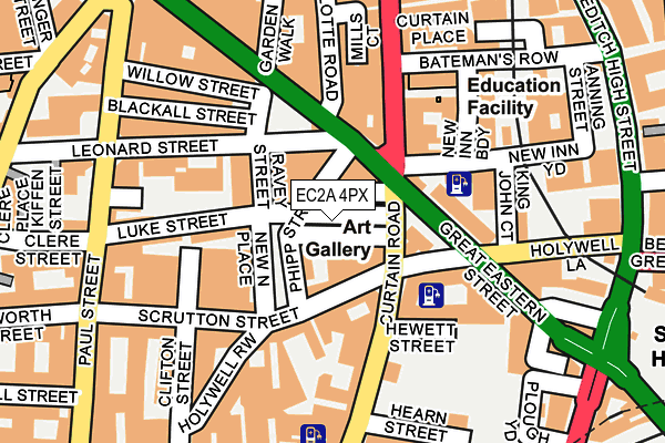 EC2A 4PX map - OS OpenMap – Local (Ordnance Survey)