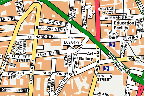 EC2A 4PY map - OS OpenMap – Local (Ordnance Survey)