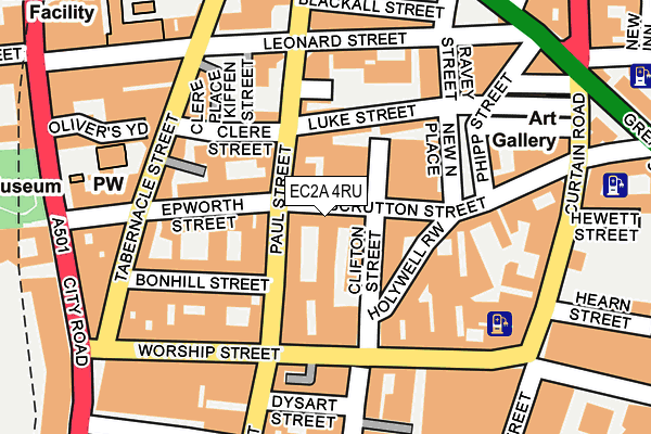 EC2A 4RU map - OS OpenMap – Local (Ordnance Survey)