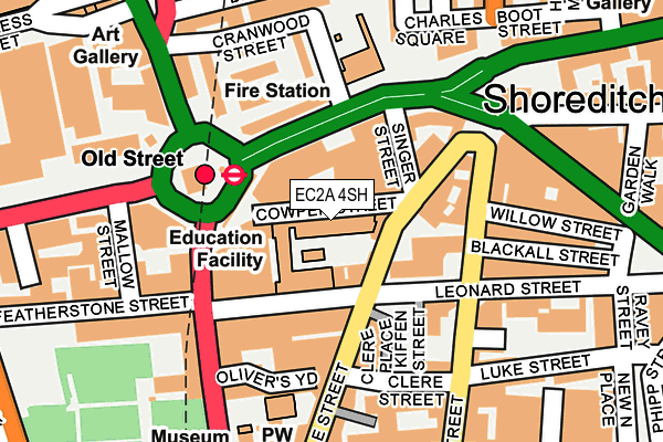 EC2A 4SH map - OS OpenMap – Local (Ordnance Survey)