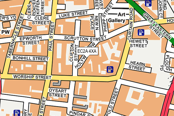 EC2A 4XA map - OS OpenMap – Local (Ordnance Survey)