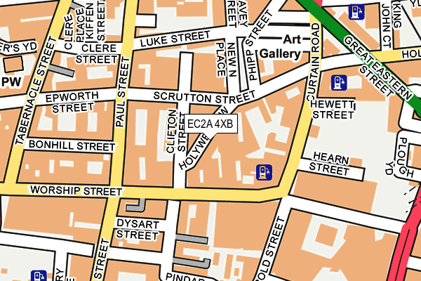 EC2A 4XB map - OS OpenMap – Local (Ordnance Survey)