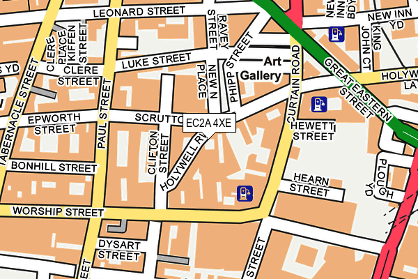 EC2A 4XE map - OS OpenMap – Local (Ordnance Survey)