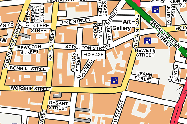 EC2A 4XH map - OS OpenMap – Local (Ordnance Survey)