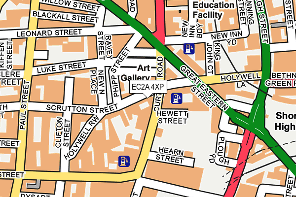 EC2A 4XP map - OS OpenMap – Local (Ordnance Survey)