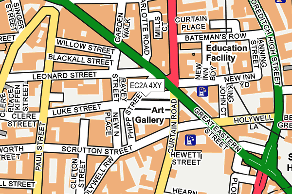 EC2A 4XY map - OS OpenMap – Local (Ordnance Survey)