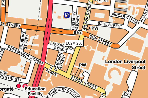 EC2M 2SJ map - OS OpenMap – Local (Ordnance Survey)