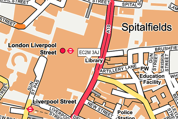 EC2M 3AJ map - OS OpenMap – Local (Ordnance Survey)