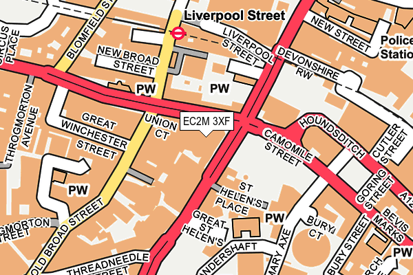 EC2M 3XF map - OS OpenMap – Local (Ordnance Survey)