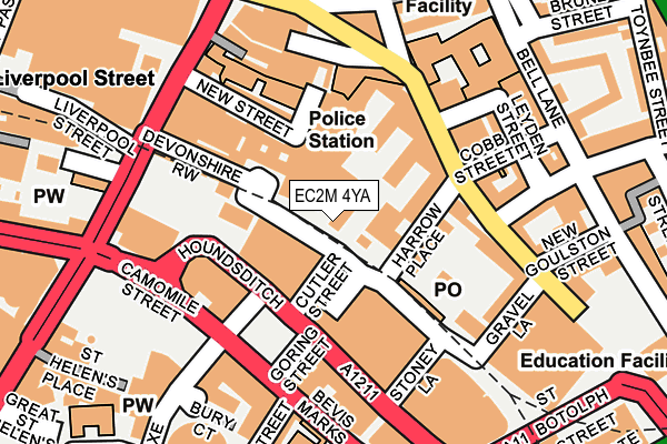 EC2M 4YA map - OS OpenMap – Local (Ordnance Survey)