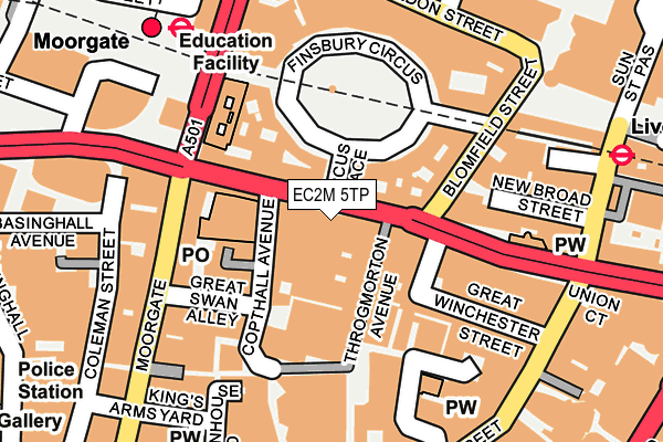 EC2M 5TP map - OS OpenMap – Local (Ordnance Survey)