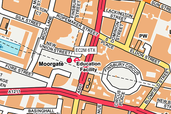 EC2M 6TX map - OS OpenMap – Local (Ordnance Survey)