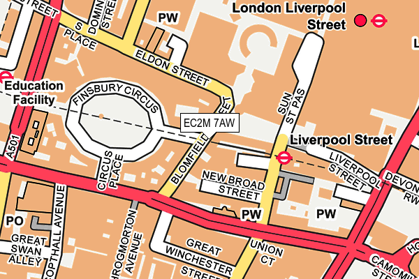 EC2M 7AW map - OS OpenMap – Local (Ordnance Survey)