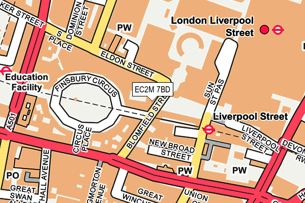 EC2M 7BD map - OS OpenMap – Local (Ordnance Survey)