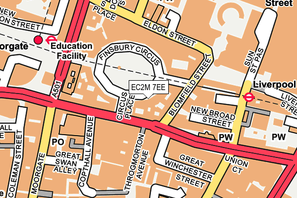 EC2M 7EE map - OS OpenMap – Local (Ordnance Survey)