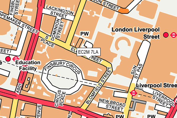 EC2M 7LA map - OS OpenMap – Local (Ordnance Survey)