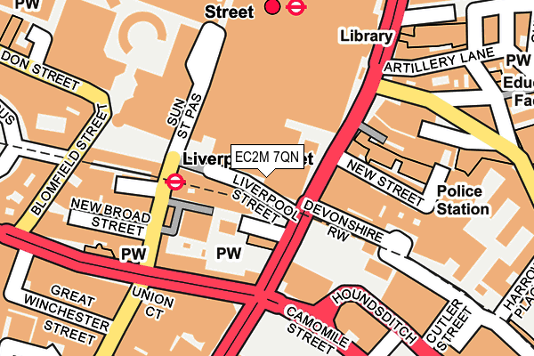 EC2M 7QN map - OS OpenMap – Local (Ordnance Survey)