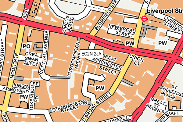 EC2N 2JA map - OS OpenMap – Local (Ordnance Survey)