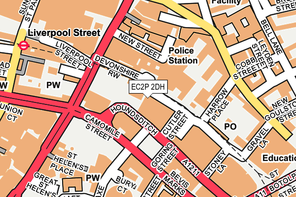 EC2P 2DH map - OS OpenMap – Local (Ordnance Survey)