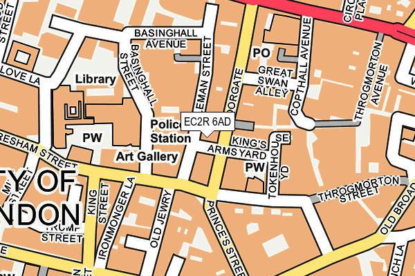 EC2R 6AD map - OS OpenMap – Local (Ordnance Survey)