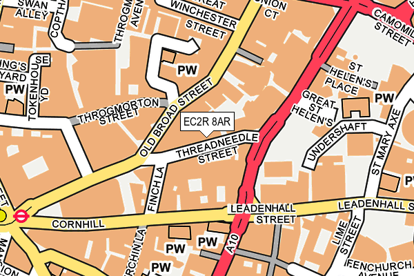 EC2R 8AR map - OS OpenMap – Local (Ordnance Survey)