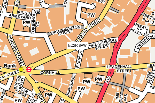 EC2R 8AW map - OS OpenMap – Local (Ordnance Survey)