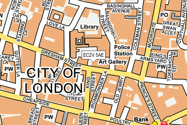 EC2V 5AE map - OS OpenMap – Local (Ordnance Survey)