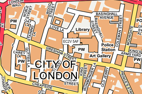 EC2V 5AF map - OS OpenMap – Local (Ordnance Survey)