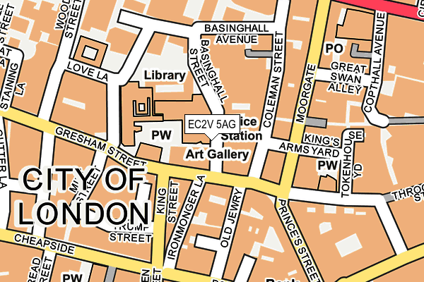 EC2V 5AG map - OS OpenMap – Local (Ordnance Survey)