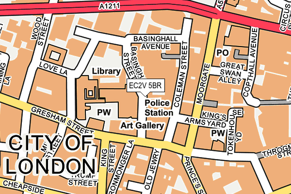 EC2V 5BR map - OS OpenMap – Local (Ordnance Survey)