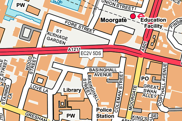 EC2V 5DS map - OS OpenMap – Local (Ordnance Survey)