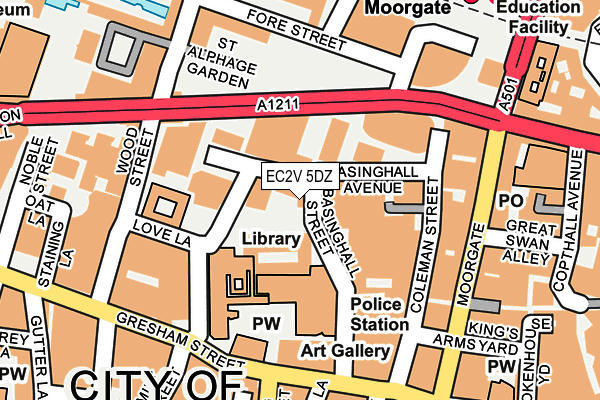 EC2V 5DZ map - OS OpenMap – Local (Ordnance Survey)