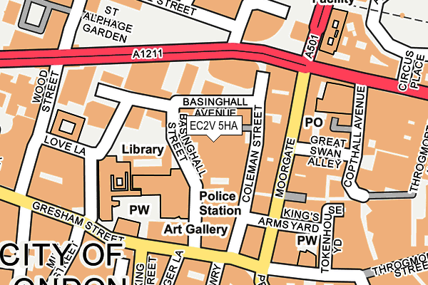 EC2V 5HA map - OS OpenMap – Local (Ordnance Survey)