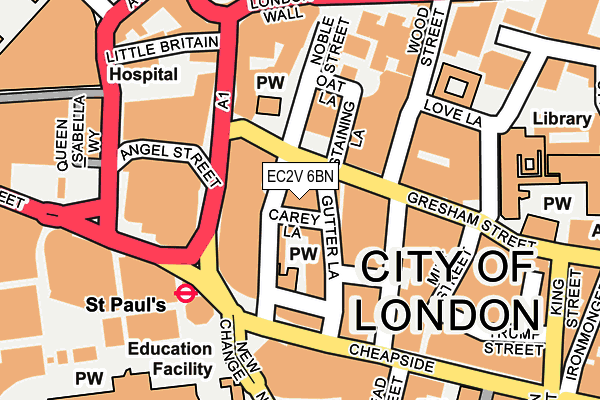 EC2V 6BN map - OS OpenMap – Local (Ordnance Survey)