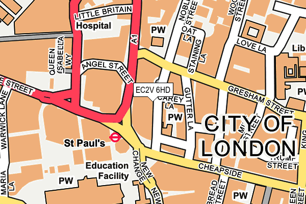 EC2V 6HD map - OS OpenMap – Local (Ordnance Survey)