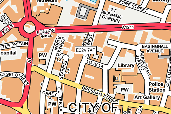 EC2V 7AF map - OS OpenMap – Local (Ordnance Survey)