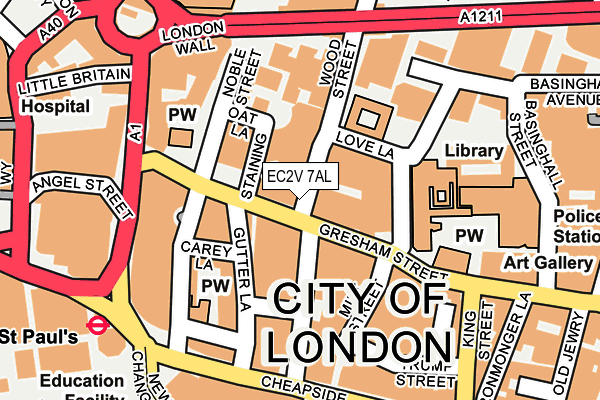 EC2V 7AL map - OS OpenMap – Local (Ordnance Survey)