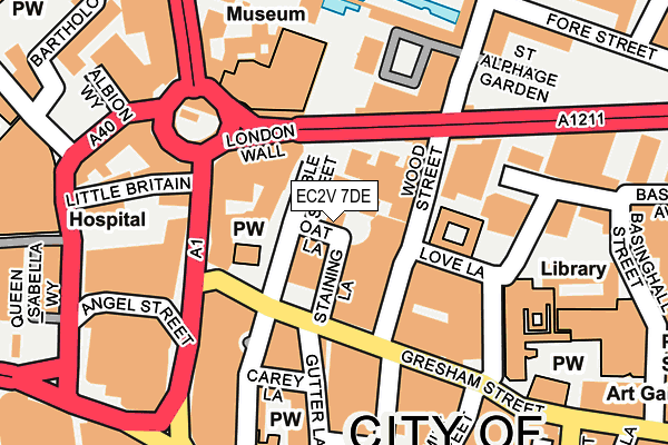 EC2V 7DE map - OS OpenMap – Local (Ordnance Survey)