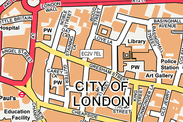 EC2V 7EL map - OS OpenMap – Local (Ordnance Survey)