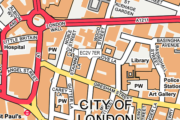 EC2V 7ER map - OS OpenMap – Local (Ordnance Survey)