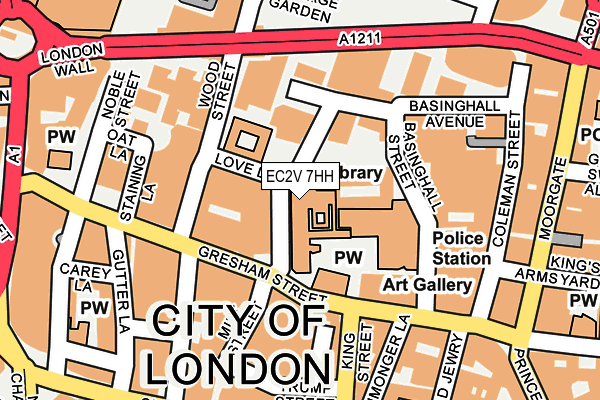 EC2V 7HH map - OS OpenMap – Local (Ordnance Survey)