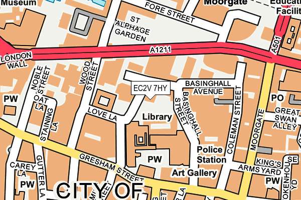EC2V 7HY map - OS OpenMap – Local (Ordnance Survey)