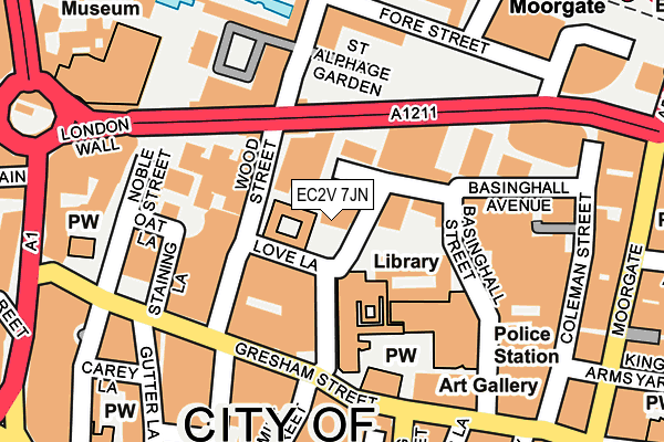 EC2V 7JN map - OS OpenMap – Local (Ordnance Survey)