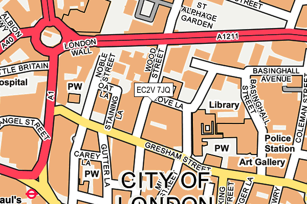 EC2V 7JQ map - OS OpenMap – Local (Ordnance Survey)