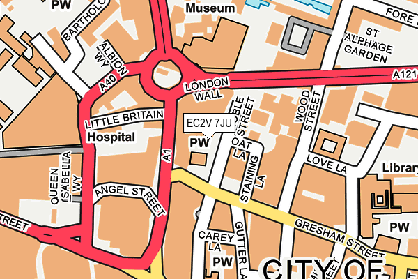 EC2V 7JU map - OS OpenMap – Local (Ordnance Survey)
